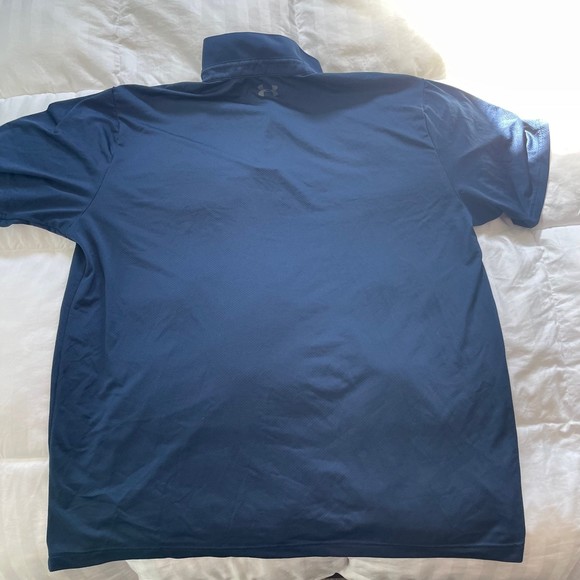 Under Armour XXL Mens Navy Blue Breathable Stretchy Polo with Collar - Picture 6 of 7